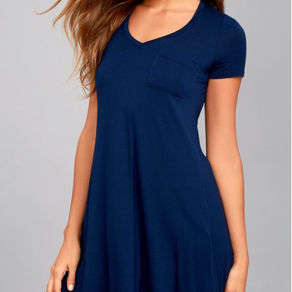 Lulus Dresses & Skirts - NWT Better Together Navy Blue Shirt Dress